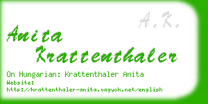 anita krattenthaler business card